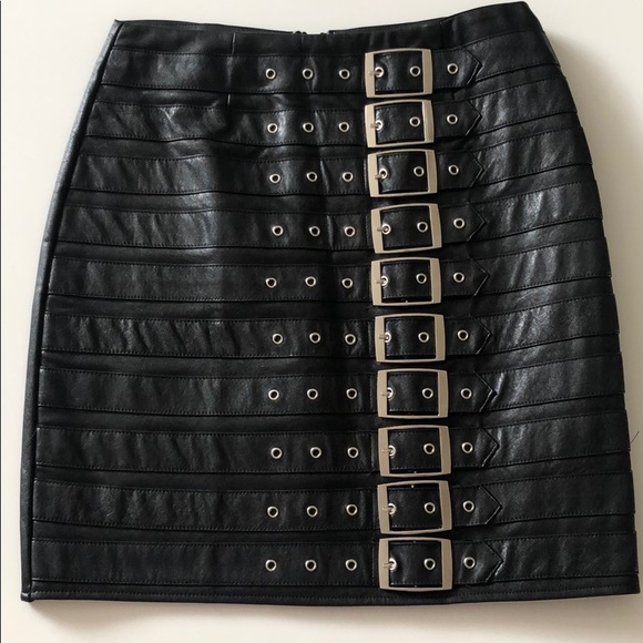 Missguided Dresses & Skirts - Missguided Faux Leather Buckle Skirt